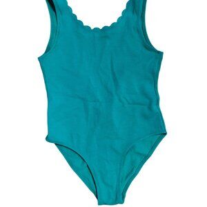 MONOPRIX French Scalloped Emerald Green Bathing Suit - Girl 6YO